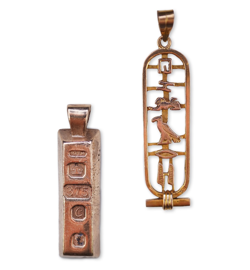 Two gold pendants
